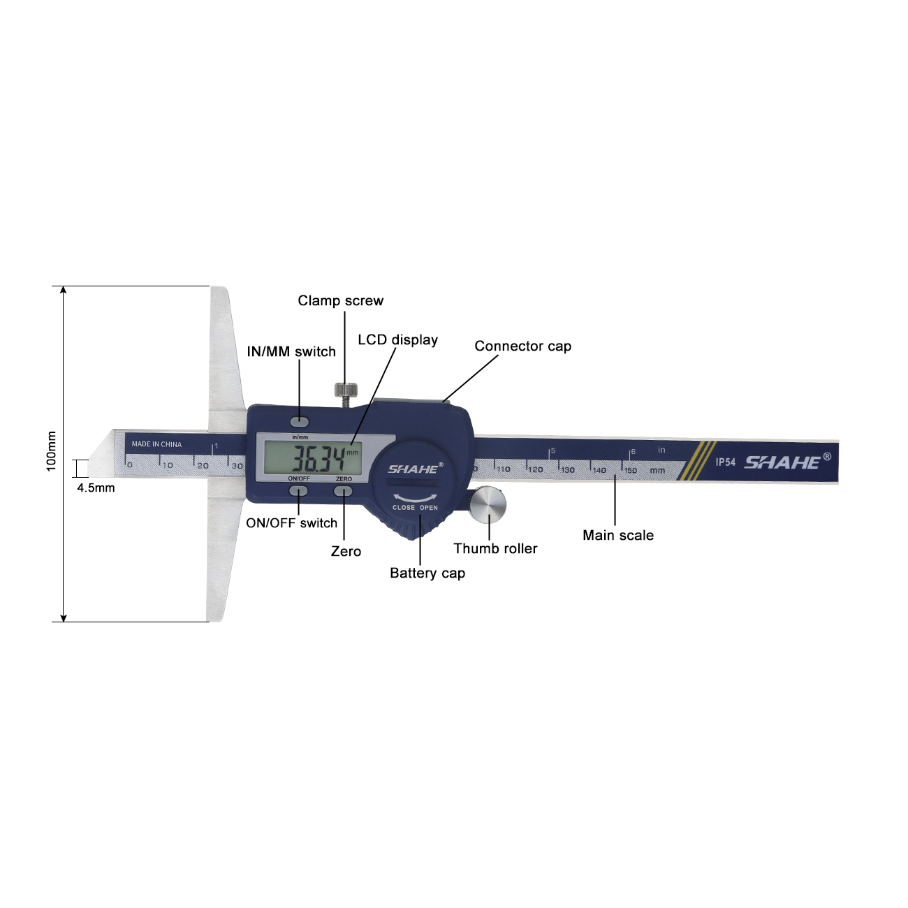 SHAHE 150/200/300mm Electronic - Digital Caliper 150Mm Stainless Steel 评论和价格