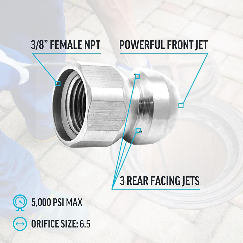 Sewer Jetter Nozzle for Pressu - Vacuum Chamber Kit With Pump 评论和价格